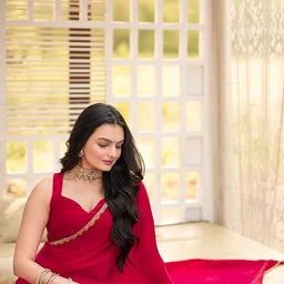 PAYAL CREATION Embroidered Pure Chiffon Maheshwari Saree image 2