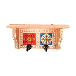 apka mart Brown & Black Printed Wooden Shelf With Wall Hooks Key Holder-image-21