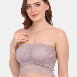 Amour Secret Green & Mauve Floral Bandeau Bra image 3