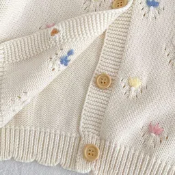 LULU & SKY Girls Floral Knit Button Cardigan image 5