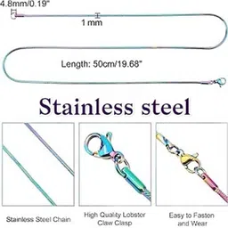 19TH JULY JEWELS Unisex Silver-Plated Stainless Steel Chain image 5