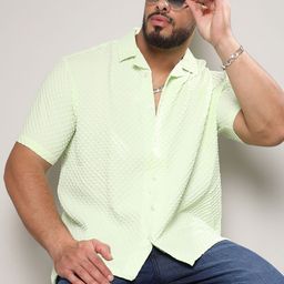 Instafab Plus Size Comfort Self Design Relaxed Fit Casual Shirt-picture-49