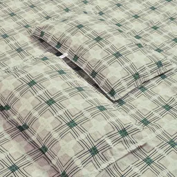 Myntra Elegant Homes Green Geometric 300 TC King Bedsheet with 2 Pillow Covers image 3