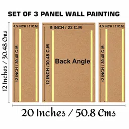 SAF Blue & Pink 3 Pcs Preety Flower Pot UV Textured Self Adeshive frame Painting Wall Art image 2