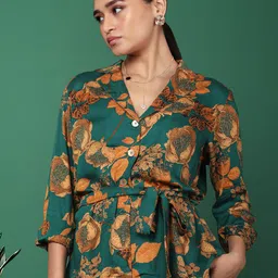 Tamiska By Narendra Kumar Floral Print Wrap Top-image-32