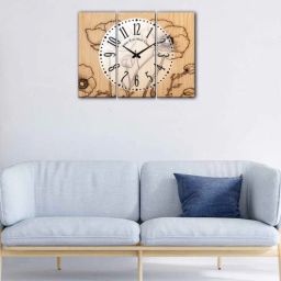 olive tree Floral 24 Inches Clock With Wall Art-picture-44