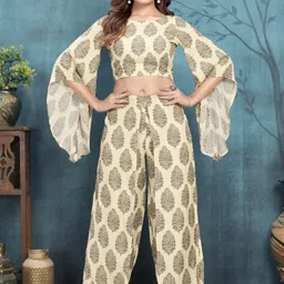 Moda Rapido Printed Top With Palazzo Co-Ords-picture-22