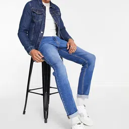 MASTERLY WEFT Men Washed Outdoor Denim Jacket with Patchwork image 3