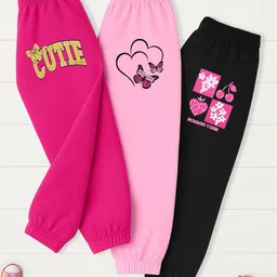 YK Girls Pack of 3 Graphic Printed Joggers-picture-43