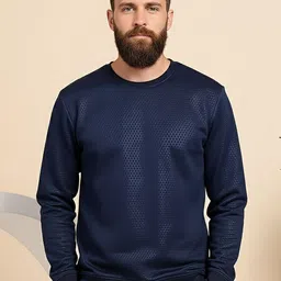 Mast & Harbour Men Self Design Pullover Sweatshirt image 1