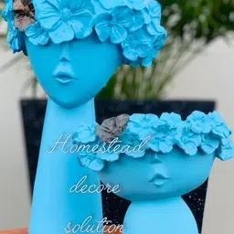 HOMESTEAD DECORE SOLUTION Multicoloured Blue & Gold Figurine Showpiece image 5