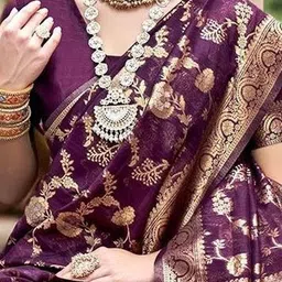 Anouk Rustic Woven Design Floral Banarasi Art Silk Saree With Blouse Piece image 5