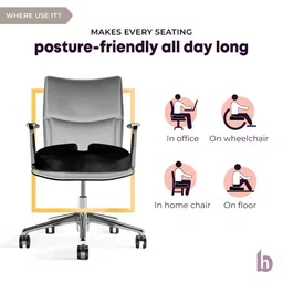 betterhood Black Memory Foam Ergonomic Coccyx Chair Seat Cushion image 5