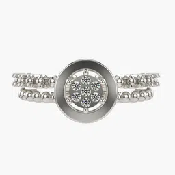 VALANOVA White Gold Plated Sterling Silver Certified 0.09 Ct Lab Grown Diamond Ring image 1