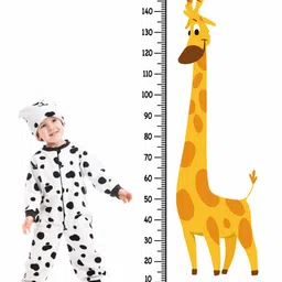 WENS Height Measurement Wall Sticker Cheerful Giraffe Print - White Yellow image 2