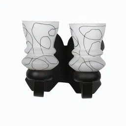 1ST TIME White & White Printed Wood Abstract Shaped Shaped Wall Lamp image 2