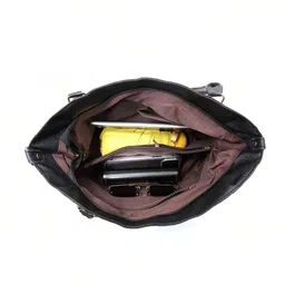 PURPLEHUNT Leather Oversized Shopper Handheld Bag with Tasselled image 3