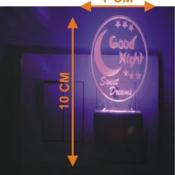 1ST TIME Red & Purple Printed Acrylic Abstract Shaped Shaped Wall Lamp image 3