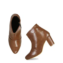 Ishransh Women Casual Block-Heeled Zipper Regular Ankle Boots-picture-16