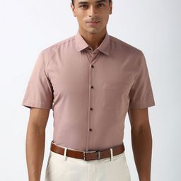 Peter England Men Classic Spread Collar Solid Formal Shirt-picture-16