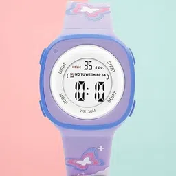 Otage Unisex Kids Printed Dial & Textured Straps Digital Watch -2207LK Square Purple3-picture-45