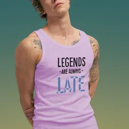 Uniplanet store Printed Cotton Innerwear Vests UVM-LATE-LAGEND-PRPL-S image 2