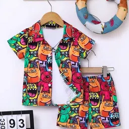 TOONKY Boys Printed Short Sleeves Shirt With Shorts-picture-23