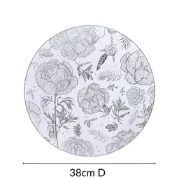 Nestasia 6Pcs Grey & White Floral Textured Anti-Slip Table Placemats image 3