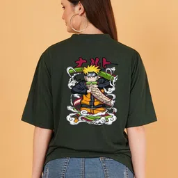 LECOWAR Women Pack Of 2 Graphic Printed Drop-Shoulder Sleeves T-shirt image 3