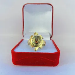 R G MART Unisex Ashtadhatu Kachua Tortoise Shivling Rudrani Para Gold Plated Ring image 5