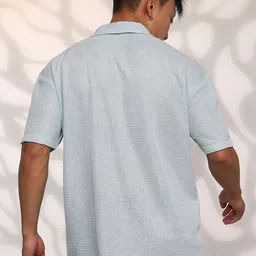 Campus Sutra Men Comfort Textured Opaque Casual Oversized Shirt image 4