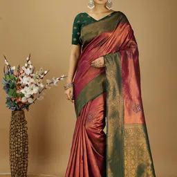 DIVASTRI Woven Design Zari Art Silk Banarasi Saree-picture-12