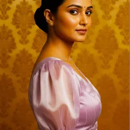 HERE&NOW Embellished Alterable Organza Saree Blouse with Elegant Design image 4