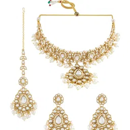 Zaveri Pearls Stone Studded & Beaded Jewellery Set-picture-31