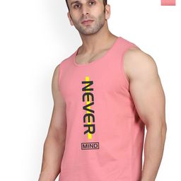 SLOWLORIS Pack Of 2 Printed Round Neck Sleeveless Bio-Washed Cotton Gym Vests-picture-32