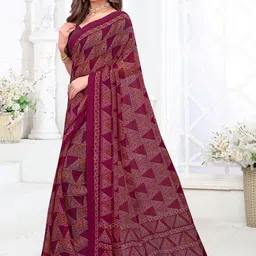 DIVASTRI Pure Chiffon Fusion Saree image 2