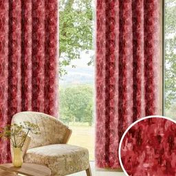 Myntra Elegant Homes Eden Premium Red 2 Pieces Printed Black Out Long Door Curtain-image-55