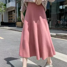 StyleCast Women Solid Casual Flared Midi A-Line Skirt-picture-31