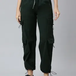 ZHEIA Women Loose Fit High-Rise Cotton Cargos-picture-39