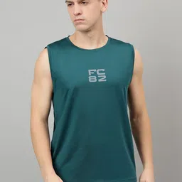 FCK GOLD Typography Printed Round Neck Sleeveless Gym Vest-picture-23