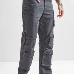 HIGHLANDER Men Baggy Mid-Rise Cargos image 5