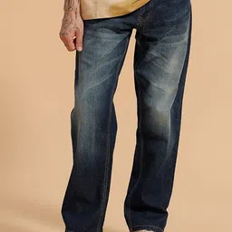 WROGN Men Comfort Baggy Fit Mid-Rise Heavy Fade Jeans-picture-25