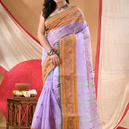 DESH BIDESH Woven Design Ethnic Motifs Pure Cotton Taant Saree image 5