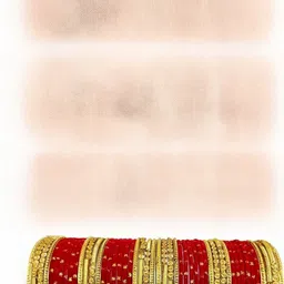 TRIOXY Red Glass Artificial Stones & Beads Bangle image 1