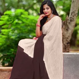 HERE&NOW Colourblocked Half and Half Saree image 4