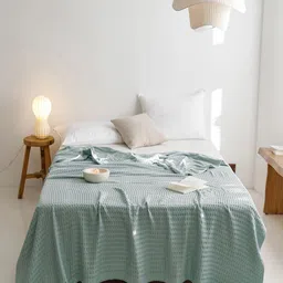 JC HOME Blue Geometric AC Room 300 GSM Single Bed Quilt-image-89