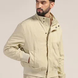 Blackberrys Men Striped Satin Bomber Jacket image 3