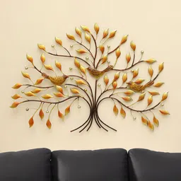 vedas W-Niya Gold-Toned & Brown Tree With Birds Wall Decor-picture-24
