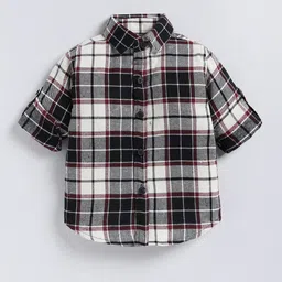 LITTLE COLLARS Boys Round Neck T-shirt & Shirt With Cargo Pants And Hooded Jacket image 2