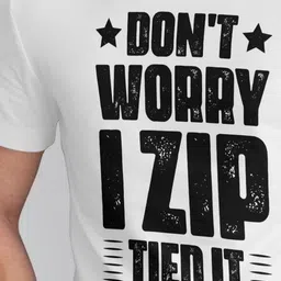 Seekbuylove Men Bio Finish Funny Zip Tie Round Neck Pure Cotton T-shirt image 4